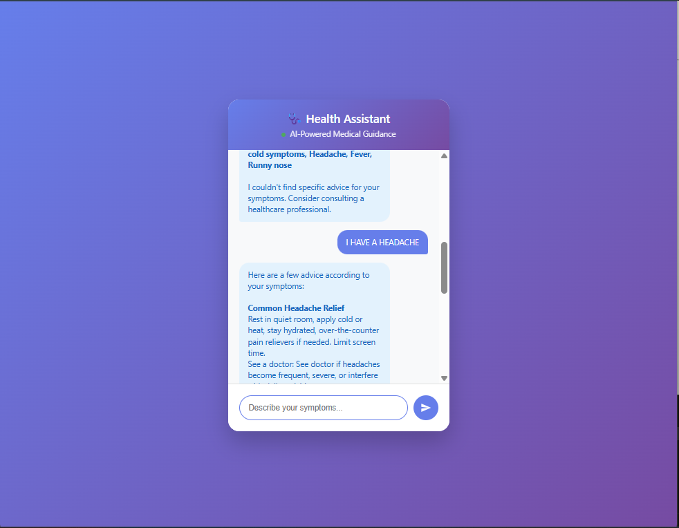 Health Advice Expert System (Chatbot)